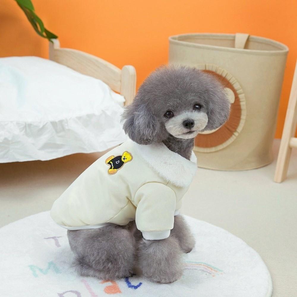 Plush Dog Hiking Jacket Windproof Dog Vest Coat Cute Dog Bodysuit Puppy