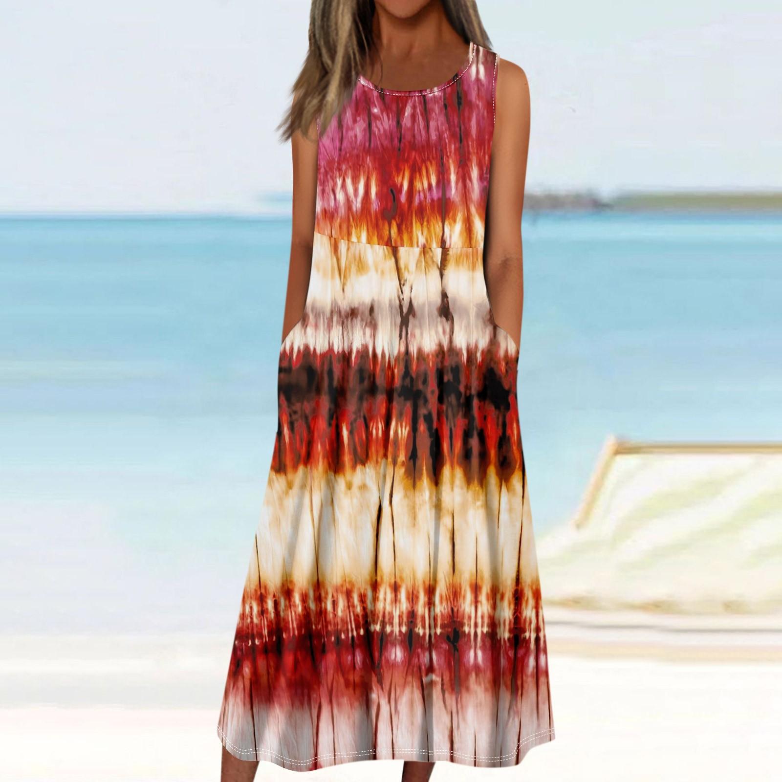 

Женские повседневные модные пуловеры без рукавов, платья с принтом и карманами M