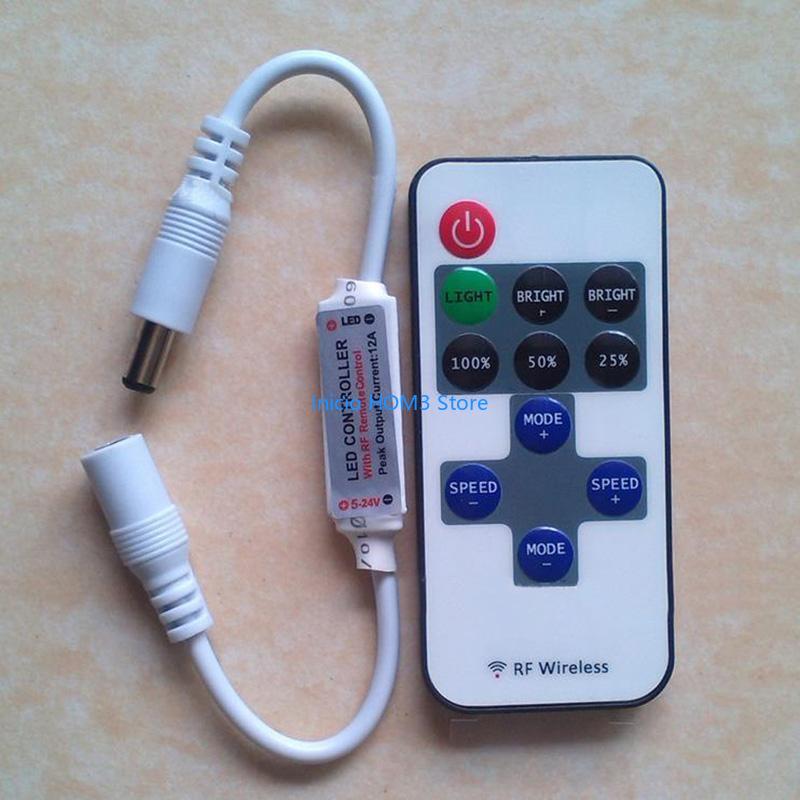 A5YD RF Wireless 11 for Key Remote Controller Mini Dimmer For Single Color Strip Ligh