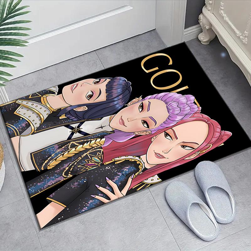 1pc KPop Demon Hunters13 Design Area Rug - Non-Slip, Soft & Cozy Floor Mat for Living Room, Bedroom, Office - Indoor/Outdoor Decorative Carpet