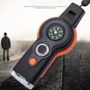 7 in 1 Multifunktions-Outdoor-Pfeife Kompass Thermometer LED-Licht Spiegel Lupe Outdoor