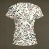 Women V Neck Short Sleeve T Shirt Floral Print Casual Loose Fit Lightweight Summer Top for Daily Wear Work Travel