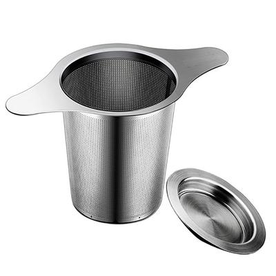 Teinfuser med handtag, tefilter i rostfritt stål med fina maskor, hängs på tekannor och muggar för att dra löst te