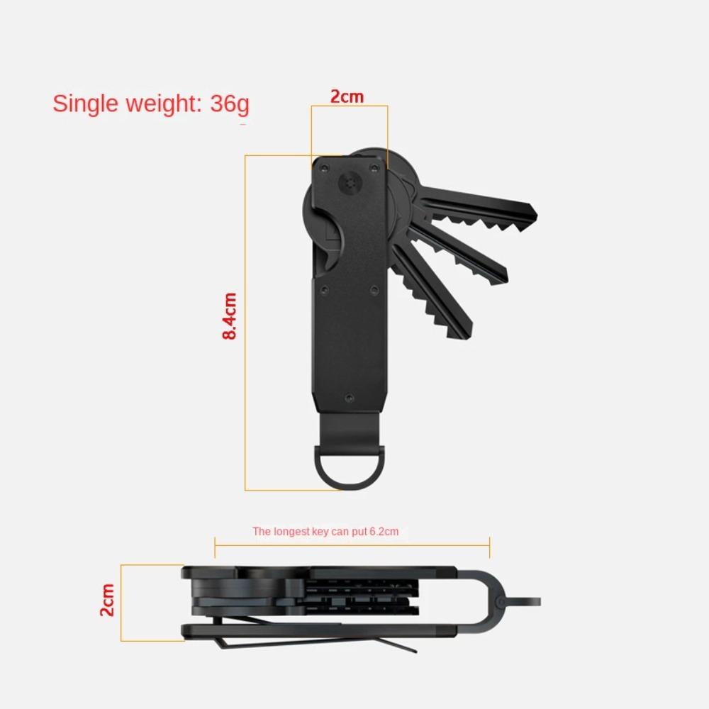 Smart Metal Key Organizer Holds 2-6 Keys with Screwdriver Keychain Minimalist Keys Fob for Keys Less Than 6.2cm