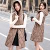Gilet con cappuccio in piumino da donna di media lunghezza nuova giacca ispessita
