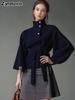 Women's Wool Blend Cape with Button Closure Fall Winter Coat