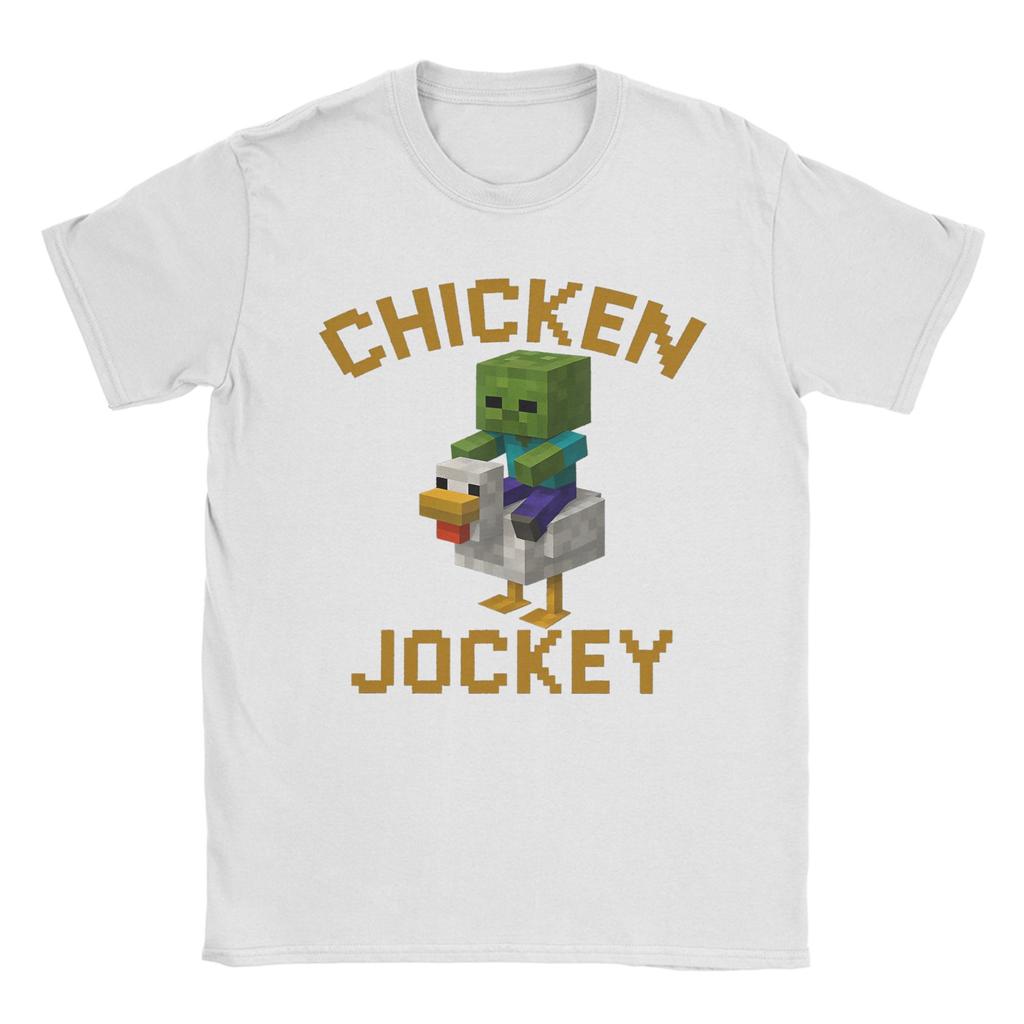 Chicken Jockey Zombie Pixel 2025 T Shirt Summer Gamer Fashion T Shirts Men Cotton O Neck Plus Size Clothing Short Sleeve Street