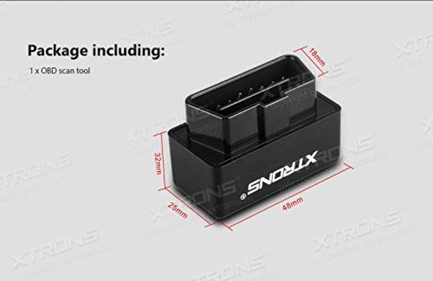 XTRONS OBD2 Bluetooth ELM327 Automotive Diagnostic Tool for Android Devices OBD2 Adapter No Wiring Required Suitable for Multiple Vehicles (OBD02)