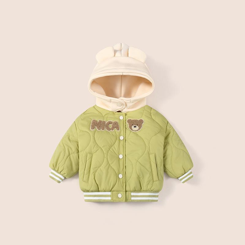 2026 Spring Baby Fleece-Lined Cotton Jacket - Machine Washable, Unisex One-Piece for Boys & Girls