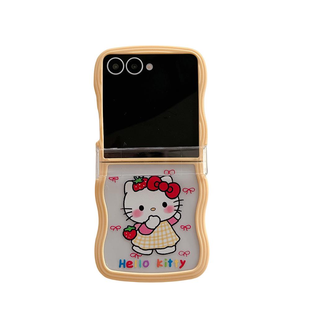 KT Cat Samsung Galaxy Z Flip Series Protective Phone Case with Lanyard