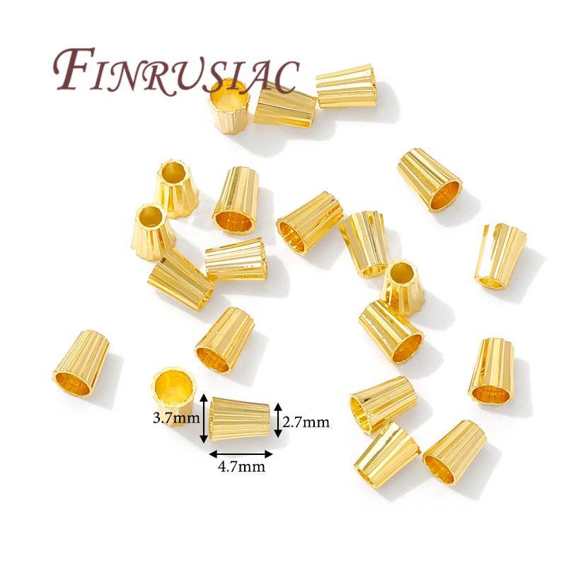 18K Goldplattierte Messingröhrenperlen Für Armbänder, Abstandshalterperlen Für die Schmuckherstellung, DIY-Zubehör, Trenner Für Perlen