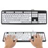 Black Low Vision Keyboard USB Wired Old People Keyboard with White Large Print Keys US Layout QWERTY