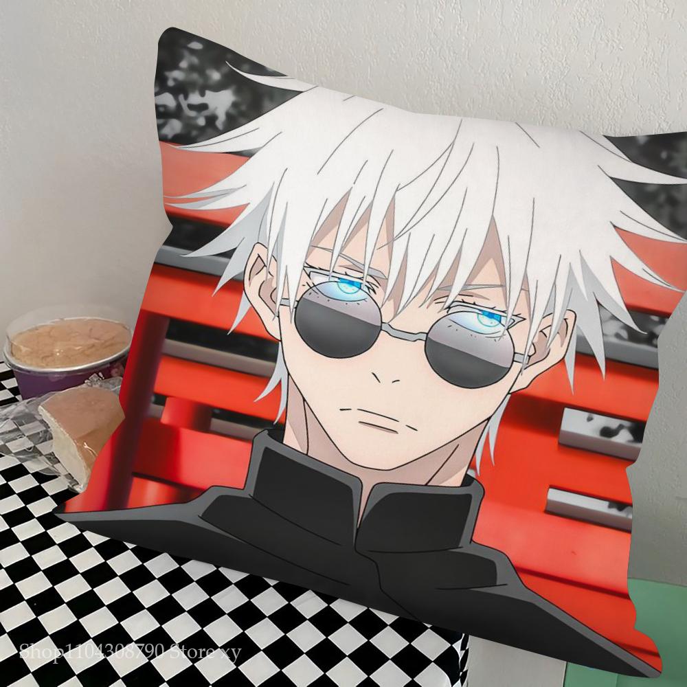 1pc Jujutsu Kaisen Anime Pillow Case Square Bedroom Sofa Leisure Comfort Cushion Car Living Room Home Decoration