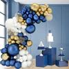 Marineblau Gold Macaron Ballon Girlande Bogen Set Hochzeit Geburtstagsfeier Deko Konfetti Latexballons für Kinder Babyparty Deko