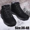 Snöstövlar för män och kvinnor Plus storlek 39-48 Högtoppade Plus Velvet Vandringsstövlar Varma bomullsstövlar