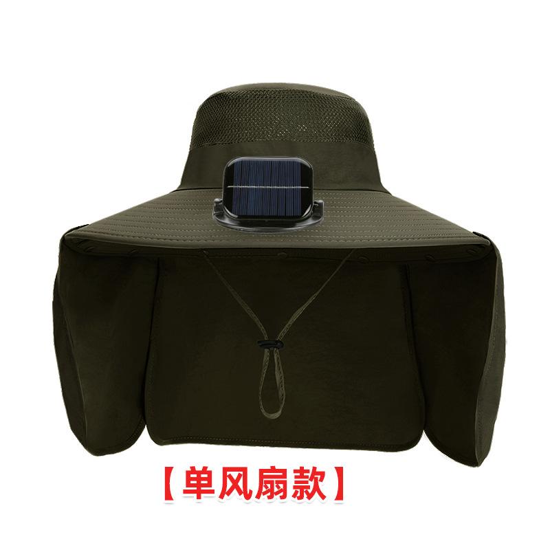 Summer outdoor fishing mountaineering visor shawl neck protection sun protection bucket hat oversized eaves solar fan hat