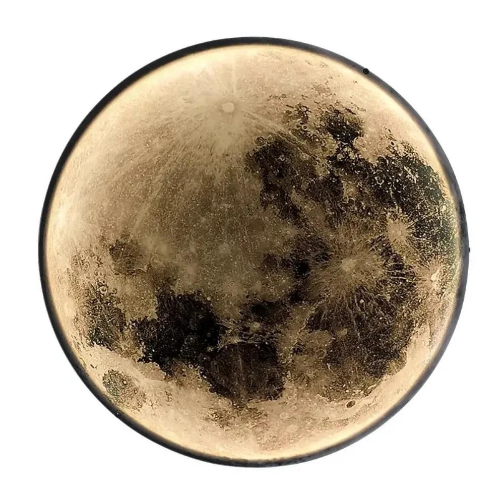 

Искусство Современный Внутренний Светильник Дизайн Спальня Круглый Светодиодный Лунный Настенный Светильник Декор Домашний Светодиодный Светильник 3000K&D24CM