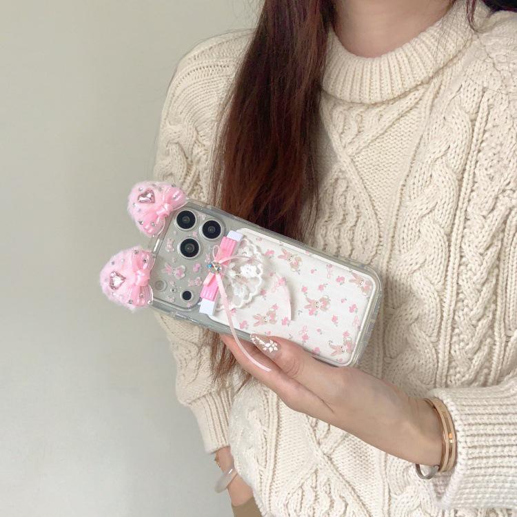 Pink Lace Bowknot Phone Case for iPhone 17 Pro Max & 16P