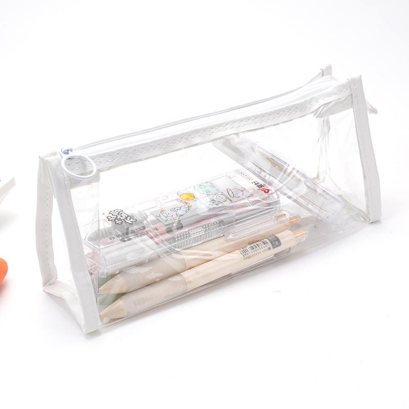 

Простой пенал прозрачный большой емкости водонепроницаемый пенал косметичка школьные канцелярские принадлежности офисные принадлежности