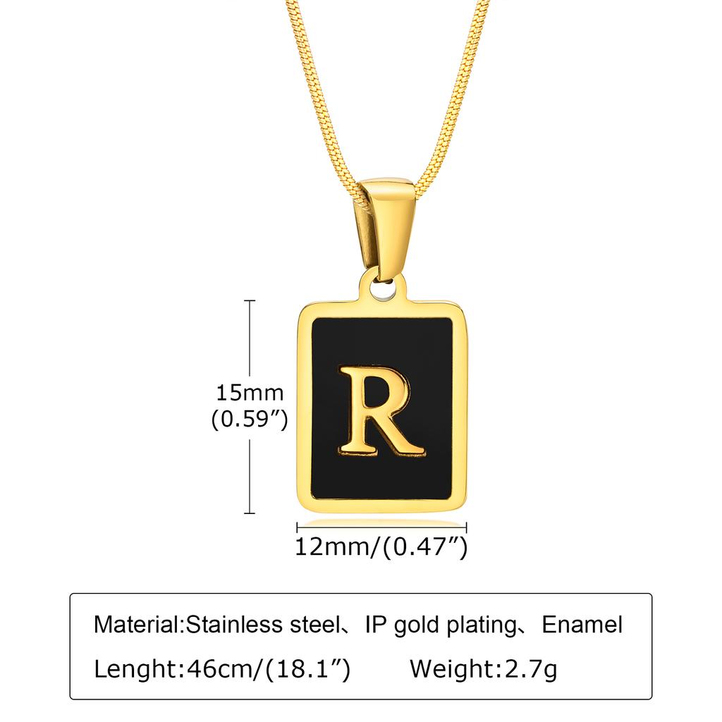 Letter Initial Pendant Necklace Women Stainless Steel Jewelry Alphabet Collar Birthday Party Mom Girlfriend Valentine's Day Gift