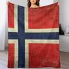 Vintage gealterte Norwegen-Flagge Überwurf Atmungsaktive leichte Decke für Erwachsene Kinder