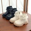 Girls' Comfortable Spring/Autumn Soft Sole Leather Short Boots 2026 - Stylish Two-Layer Cotton Princess Martin Boots