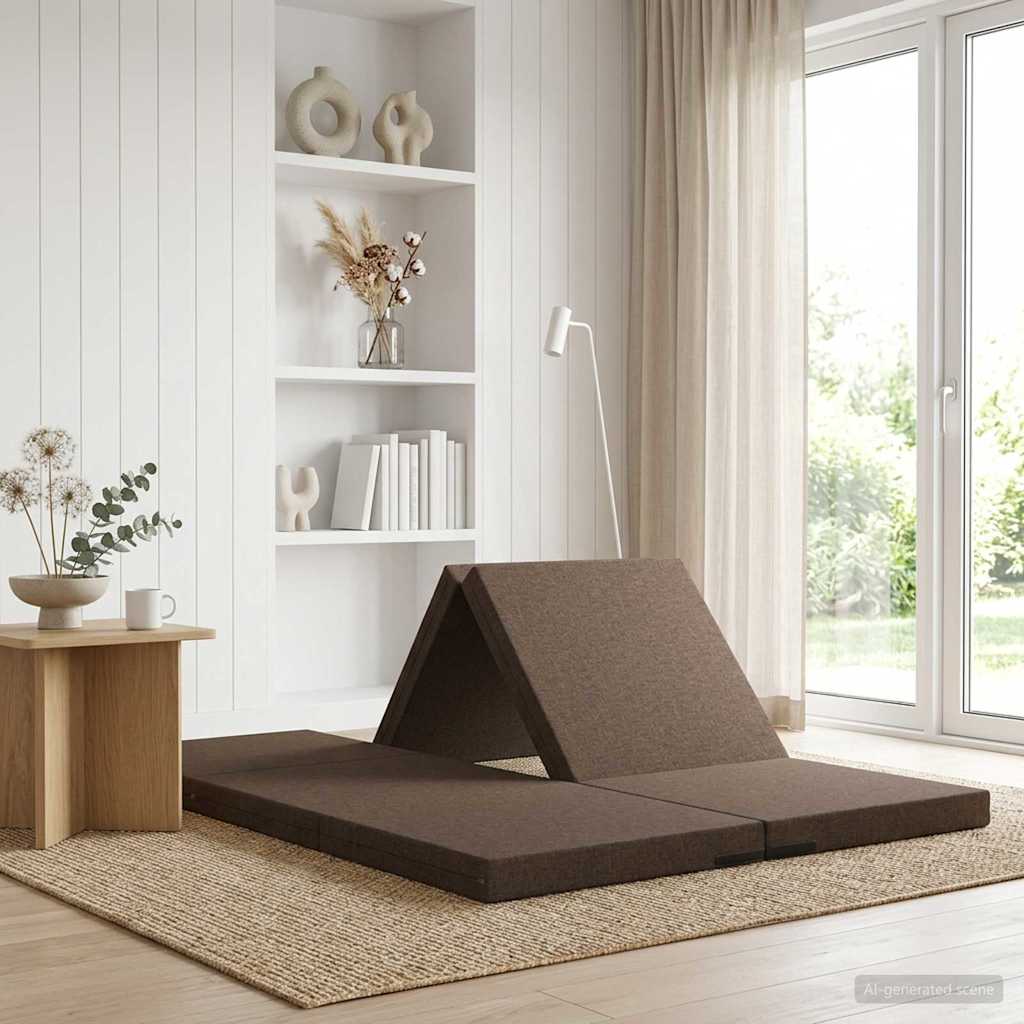 Folding Sofa Bed 140 x 67 x 45 cm Taupe