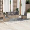 VidaXL Garden Lounge Set with Cushions 5 Pcs Beige Braided Resin 3249188