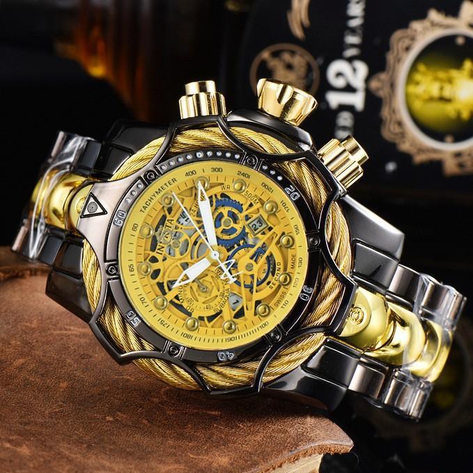 Independent Station Hollow Watch Invi Men S Watch Invi Large Dial Steel Belt Sports Quartz Watch
