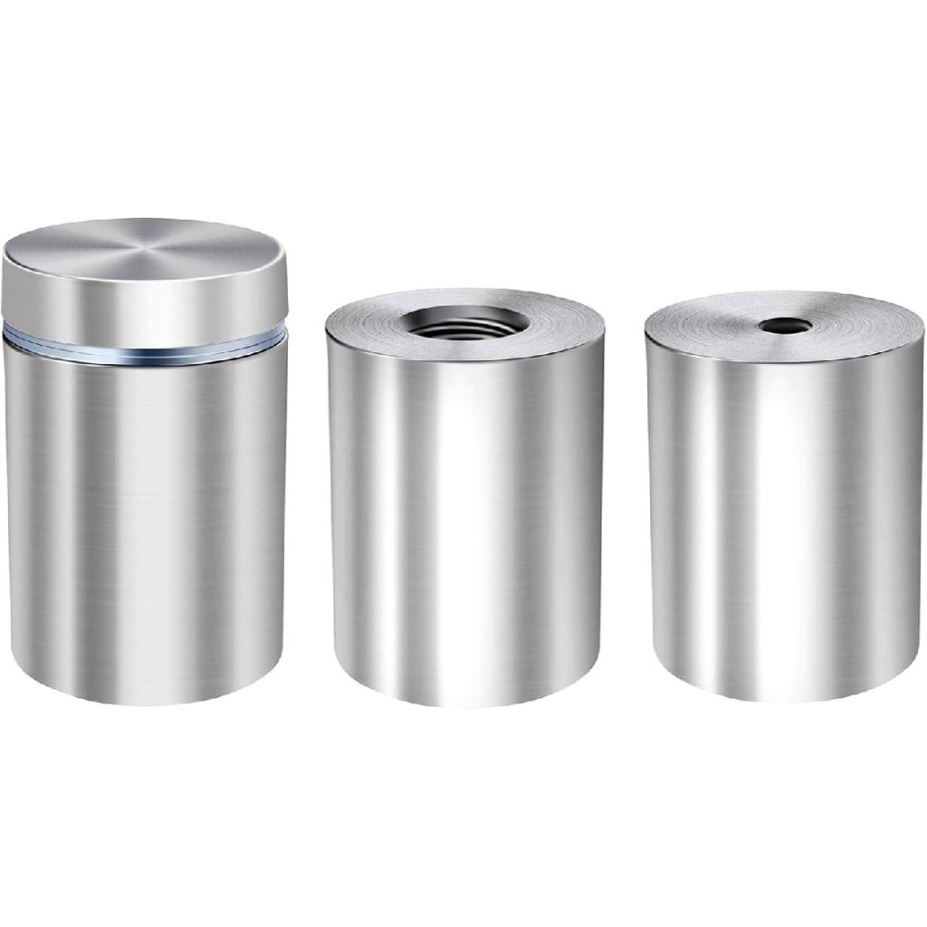 Osring 1 x 1 Inch Sign Standoffs Mounting Hardware 16 Pack, Wall Screw Standoff Holder Stainless Steel Advertising Nails for Displaying Acrylic Board