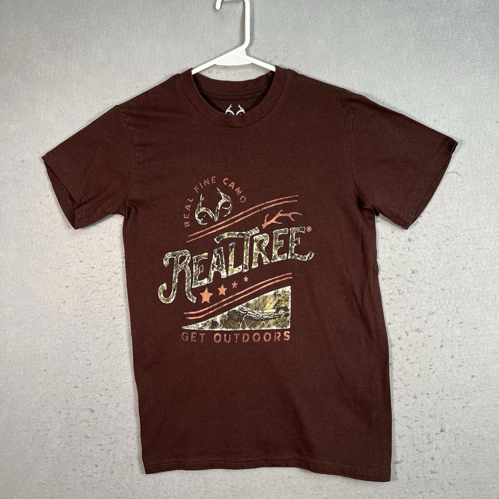 

Realtree Camo Get Outdoors T Shirt Adult Small Brown Cotton Mens M