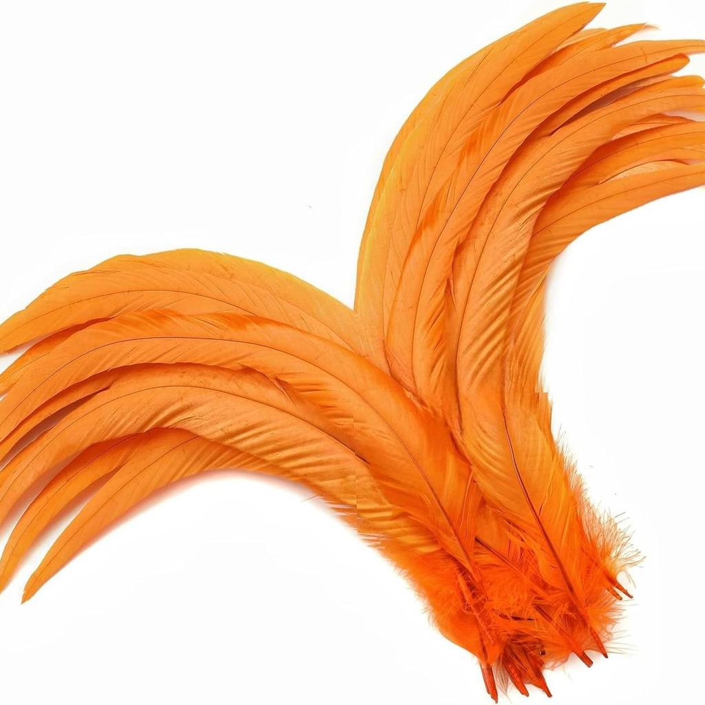 Natural Rooster Tail Feathers for DIY Clothing Accessories, Handmade Props & Tassels