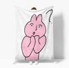 Cute Pink rabbit Series Blanket Cartoon Print Warm Flannel Soft Comfortable Home Travel  Bed Blanket Birthday Couple kids Gift