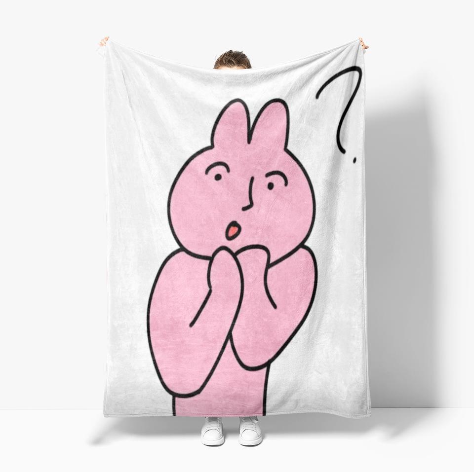 Cute Pink rabbit Series Blanket Cartoon Print Warm Flannel Soft Comfortable Home Travel Bed Blanket Birthday Couple kids Gift