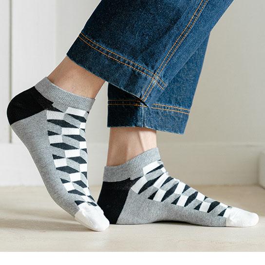 Men's Socks Invisible Short Summer Socks Quality Business Casual spring Color Combed cotton diamond astronaut Boat Socks
