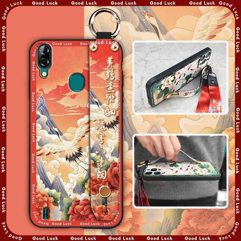 Soft case Silicone Phone Case For Blackview A60 Pro Waterproof Back Cover Kickstand Anti-knock Anti-dust Durable Lanyard