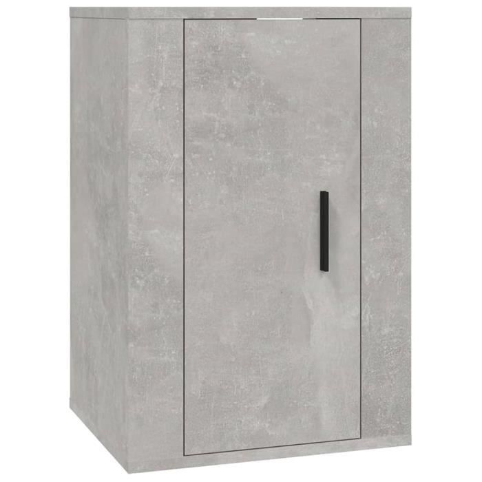 816664 vidaXL Meuble TV mural Gris béton 40x34,5x60 cm