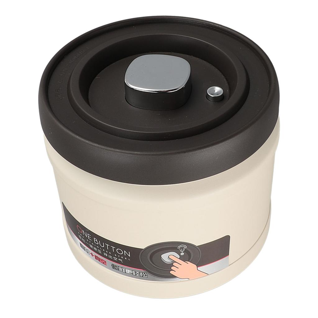 Stainless Steel Vacuum Jar Multi Functional Compact Press Airtight Coffee Container for Tea Dried Fruits 1100ML
