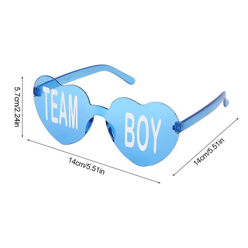Team Boy Team Girl Glasses Baby Gender Reveal Party Decoration Supplies Gift for Guest Heart Shape Pink Blue Glasses Photo Props