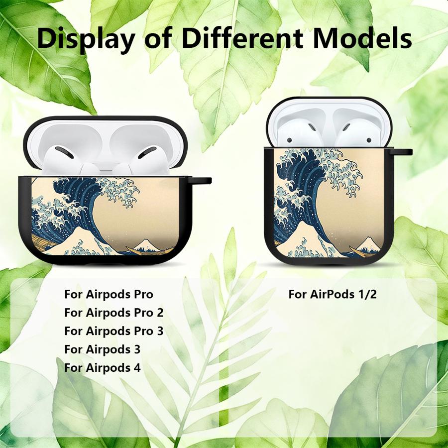 Cartoon Ocean Tsunami Case For Airpods 1 2 Pro2 4 Pro3 Pro 3 Earphone Cases Cover