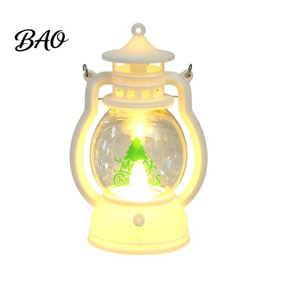 Battery Operated Night Light Christmas Lantern Light, Retro Santa/Snowman/Tree Handheld Oil Lamp with Holiday Gift for Children Warm LED, Cute