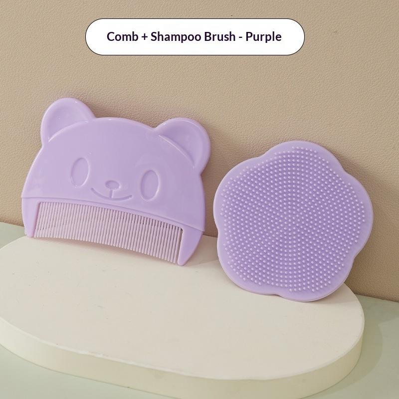 Set de 2 Piezas Masajeador de Cabeza de Silicona para Bebés Peine para Grasa Craneal Fetal Peine Suave para Baño de Niños Pequeños Limpieza del Cabello de Recién Nacidos Accesorios para el Cuidado del Bebé