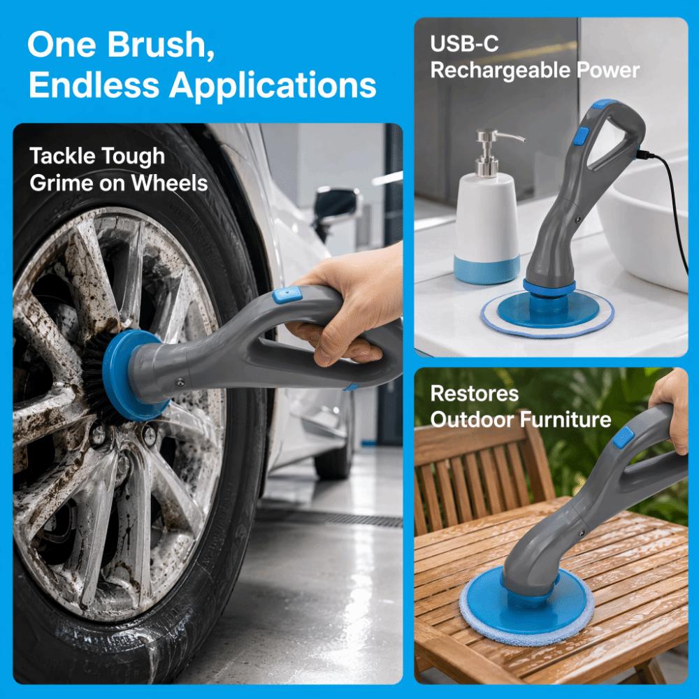 Convenient Electric Cleaning Brush Portable Turbo Scrub Cleaning Brush  Household