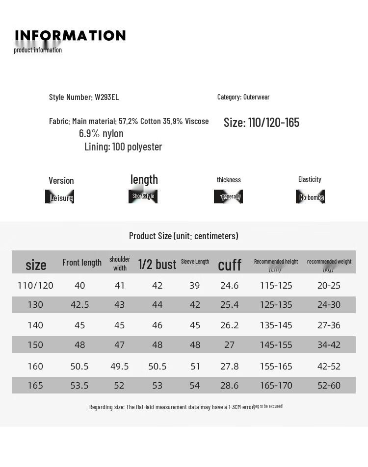 ELLE KIDS Mädchen Spaß Bestickte Retro Kurze Jacke