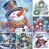 5D DIY Partial Special Shaped Drill Diamond Painting Winter Snowman Kit 30x30cm