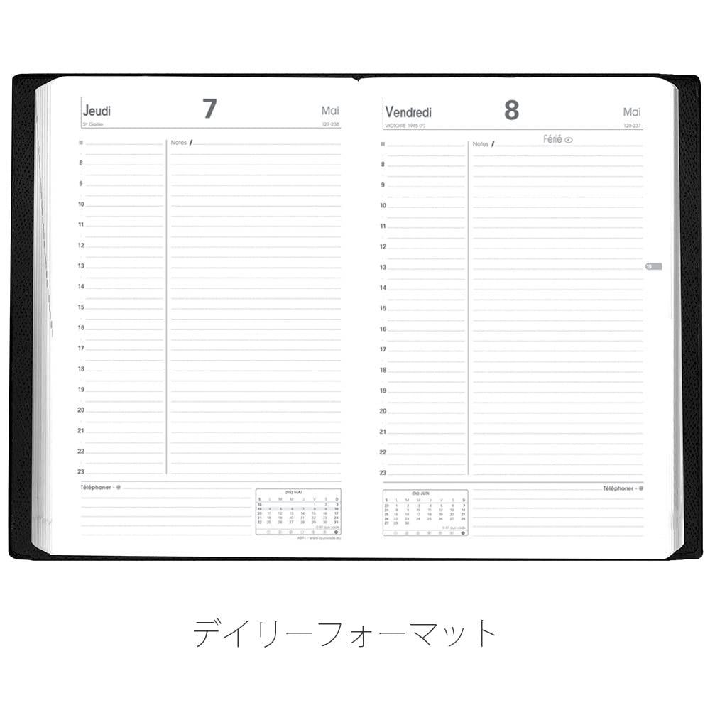 Quo Vadis 2026 Edition Planner Diary "ABP1/Anpara" (One Page Per Day, January Start, A5 Variant, 13 X 21 Cm, French Edition) Red QUOVADIS Qv05401rd