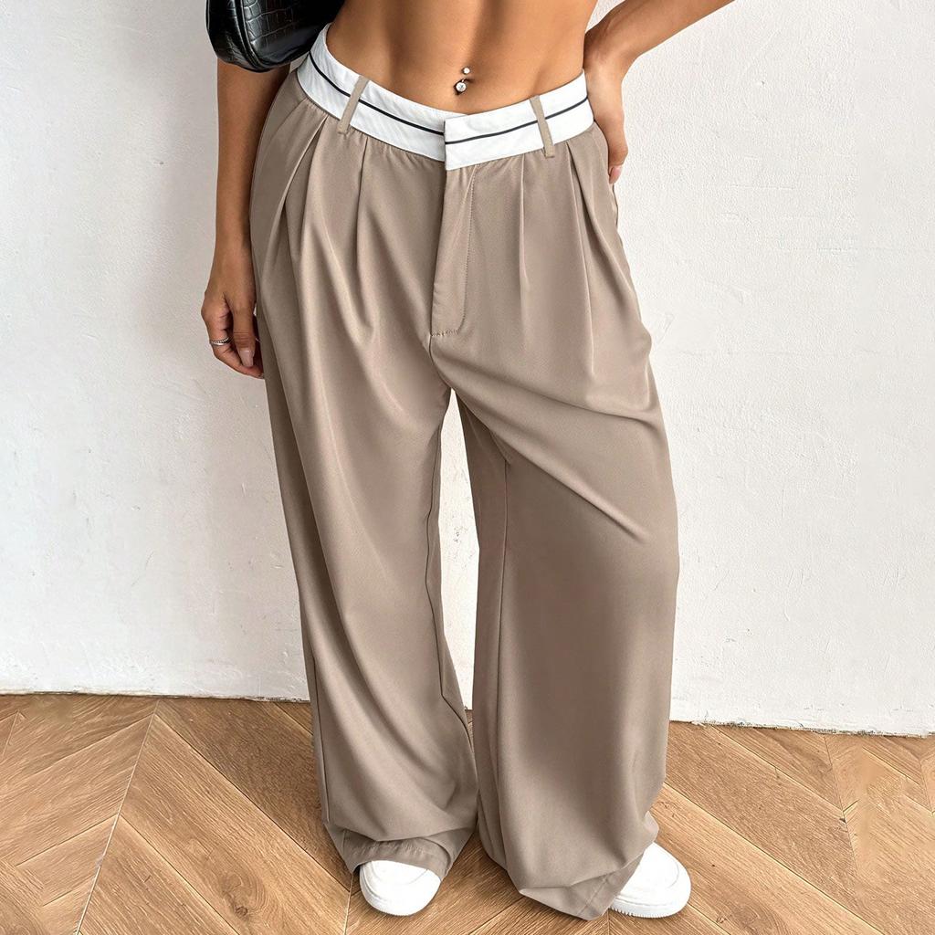 Women's  Suit Pants Pleated Wide Leg Casual Trousers