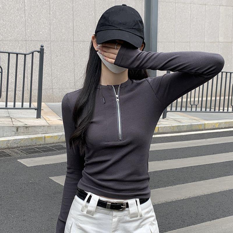 Polyester American Swagger Fierce Sister Half-Zip Cropped Women's Autumn/Winter Base Layer Shirt