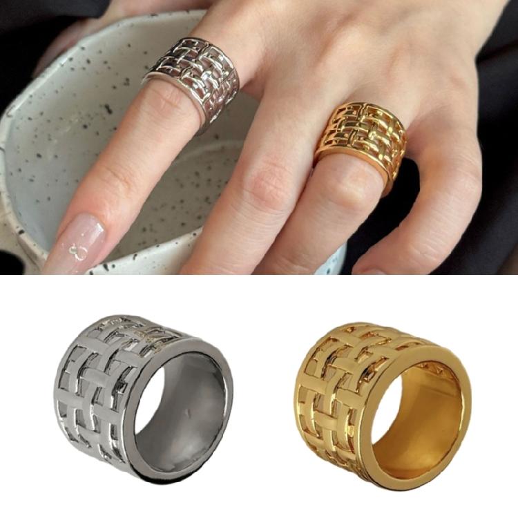 Anello a Nido d'Ape Superfici Interne Lucidate Design Confortevole Fedina Gioiello Trendy Unisex Per Uso Quotidiano