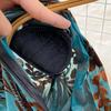 New Autumn Celebrity Temperament V Neck High Waist Dress with Bronzing Printing Fold Stitching and False Two Bag Hip Design